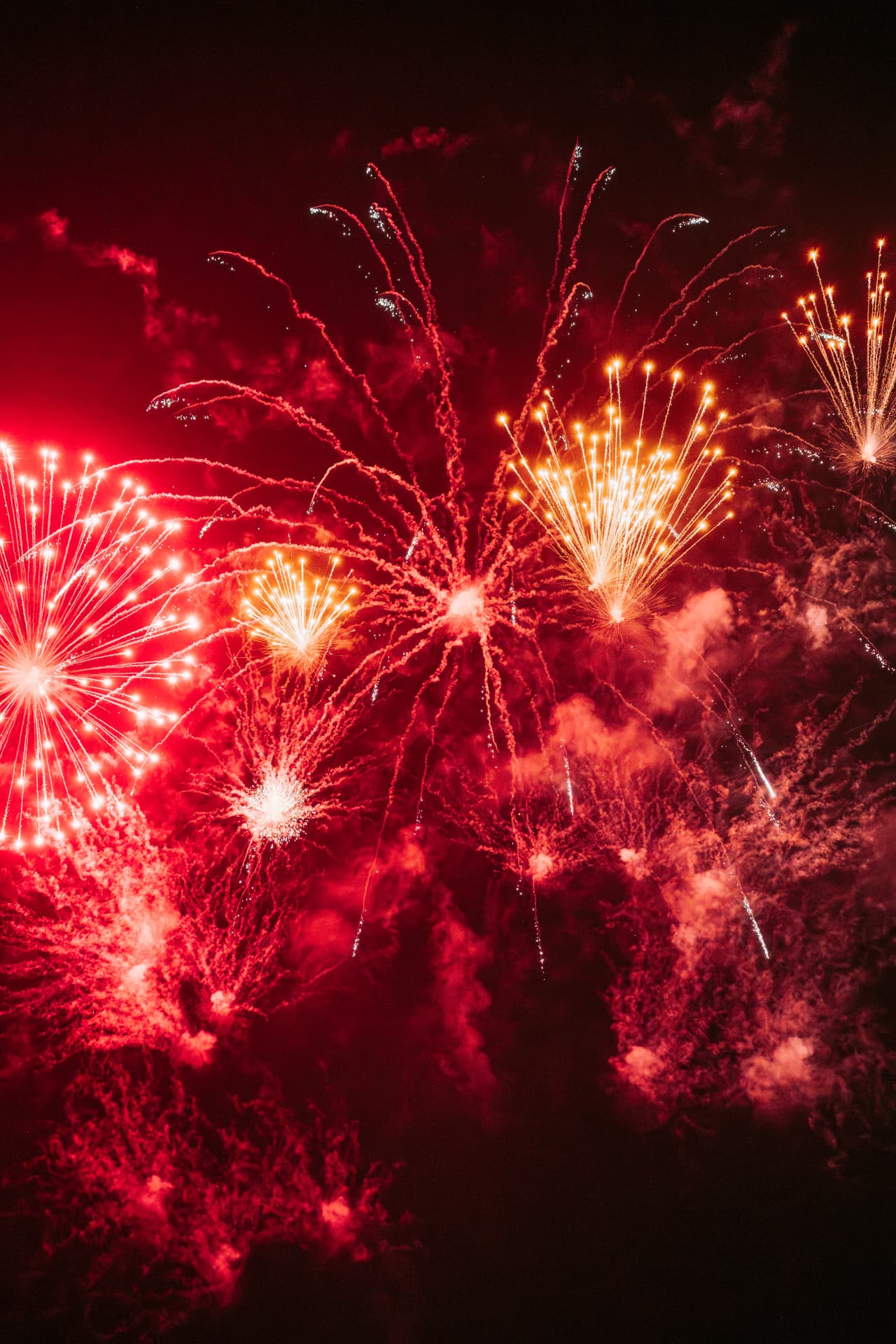 Celebration in the Agafay desert near Marrakech — equestrian performance in red, desert lounges, pampas tablescapes and fireworks, produced by SBAI Events Production