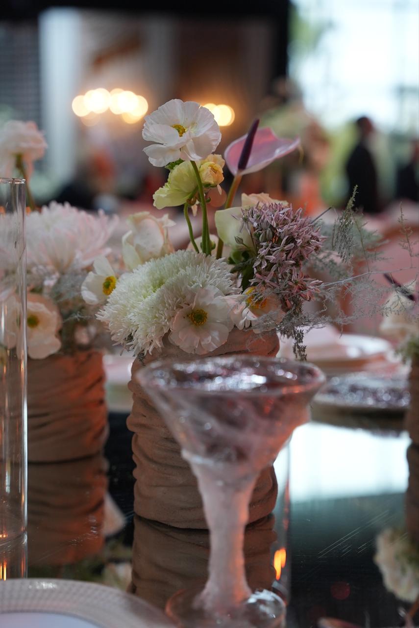 Luxury wedding at Palace Layali in Casablanca — floral installations, candlelight and refined tablescapes, produced by SBAI Events Production